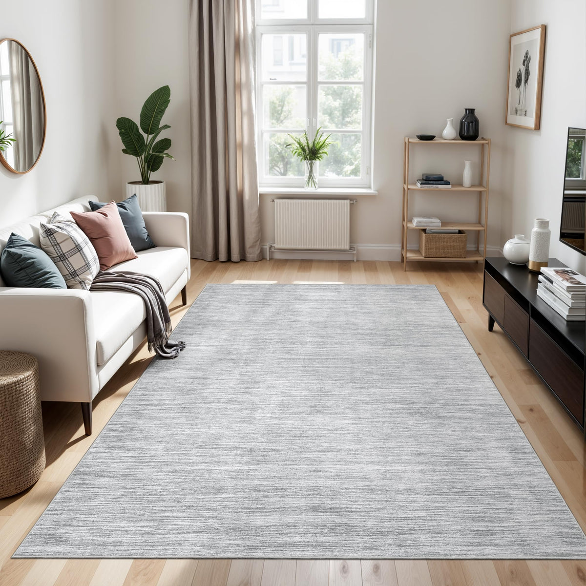 Valenrug Beige 8x10 Area Rugs for Living Room, Large Washable Rug Non Slip
