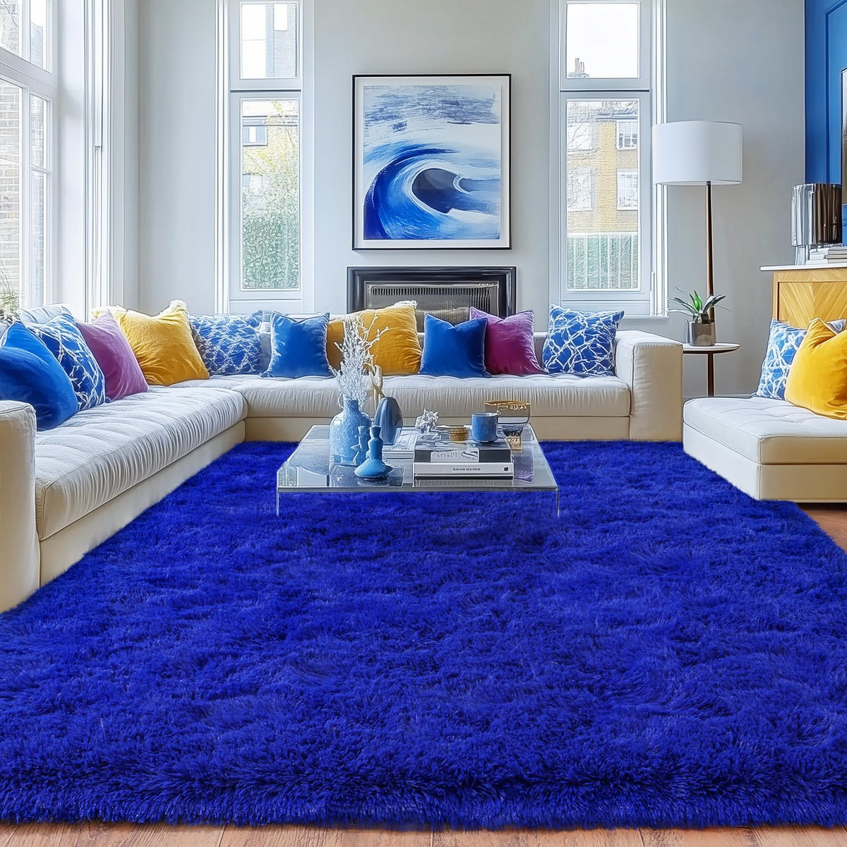 Black Rug for Bedroom, Soft Shaggy Modern Shag 4x6 Area Rugs for Living Room, Upgrade Non-Slip Plush Fluffy Carpet for Kids Boys Girls Room Dorm Home Decor Aesthetic