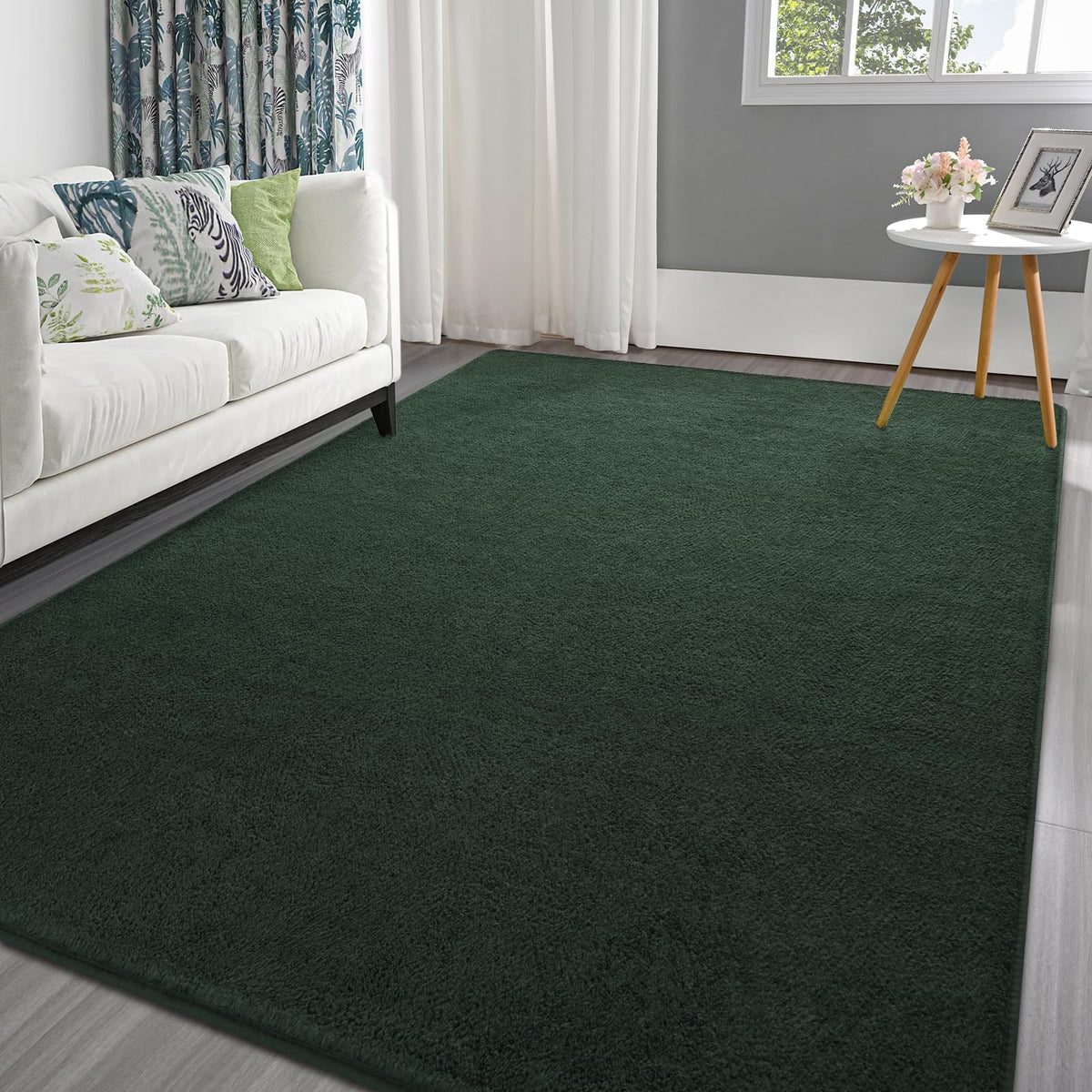 Pettop 4x6 ft Grey Area Rugs for Bedroom Living Room, Washable Memory Foam Indoor Carpet, Modern Aesthetic Minimalist Non Slip Soft Comfy Carpet for Boys Girls Dorm Home Decor