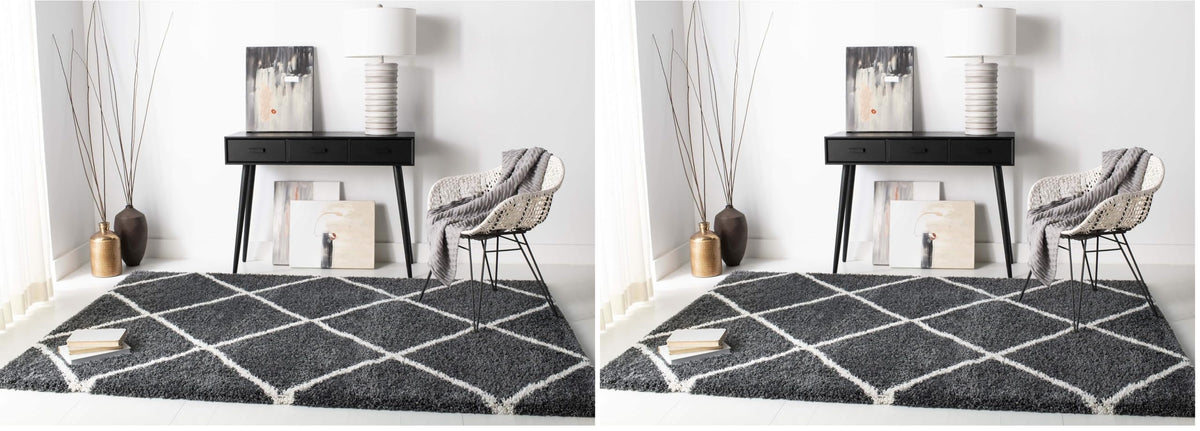 SAFAVIEH Hudson Shag Accent Rug 3'x5', Soft Plush Grey & Beige SGH281J