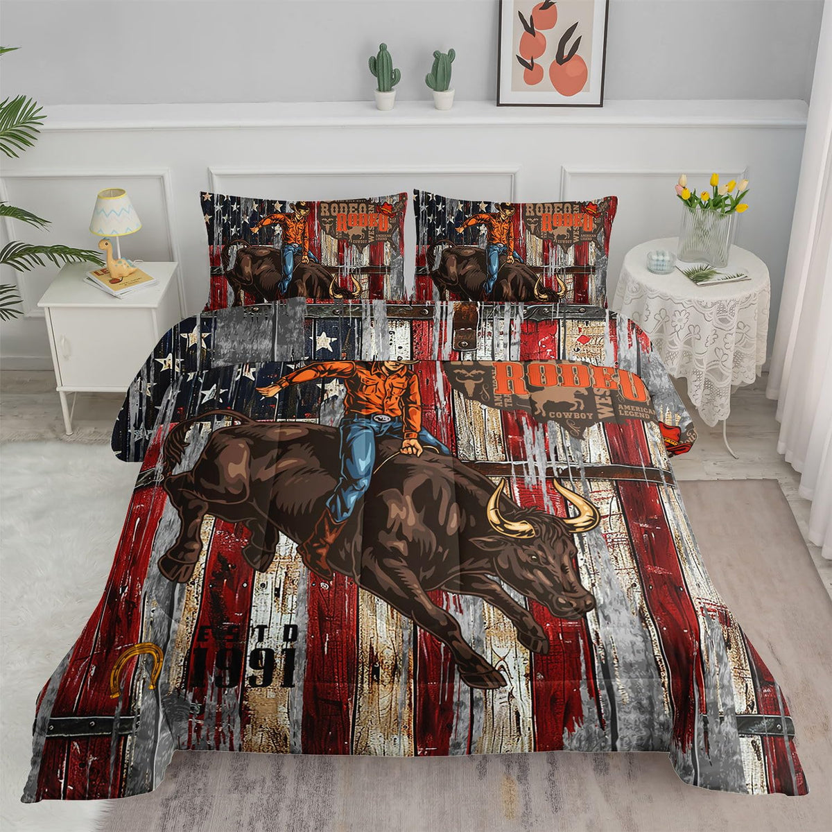 Kids Comforter Set Farm Theme Printed Pattern Bedding Set with 1 Comforter and 2 Pillowcases for Girls Boys Bedroom All Season(Farm Theme01 Twin)