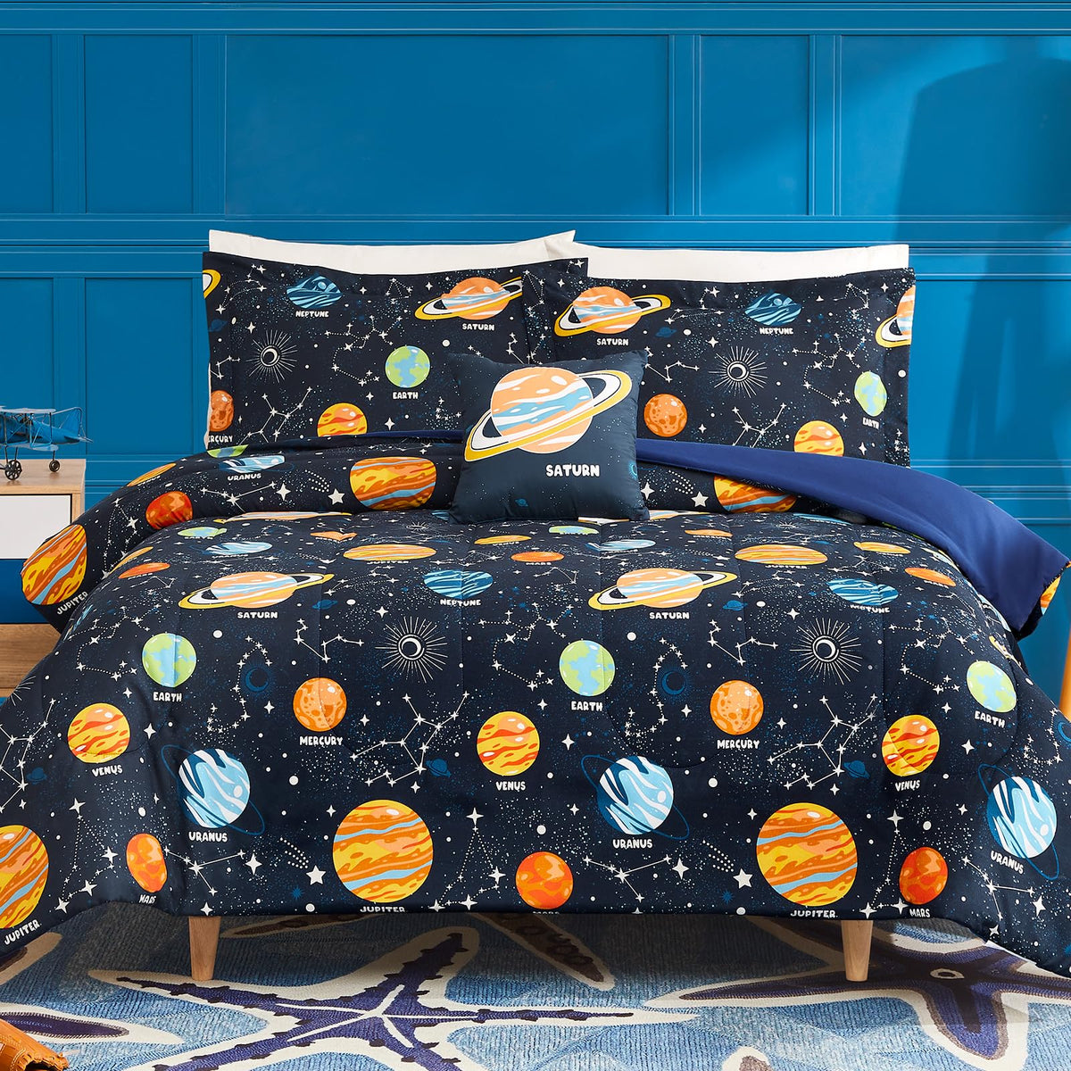 Twin Comforter Set for Girls-3 Pieces Mermaid Glow in the Dark Bedding Sets