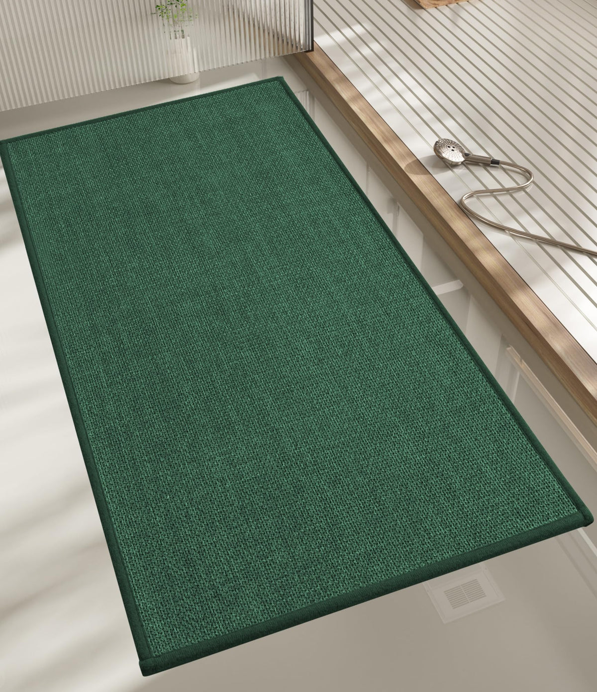 chakme Bathroom Rugs Mat 24x17, Ultra Thin Non Slip Bath Mat Small Quick Dry Absorbent Bath Mat for Bathroom Floor, (Dark Beige, 24"x17")