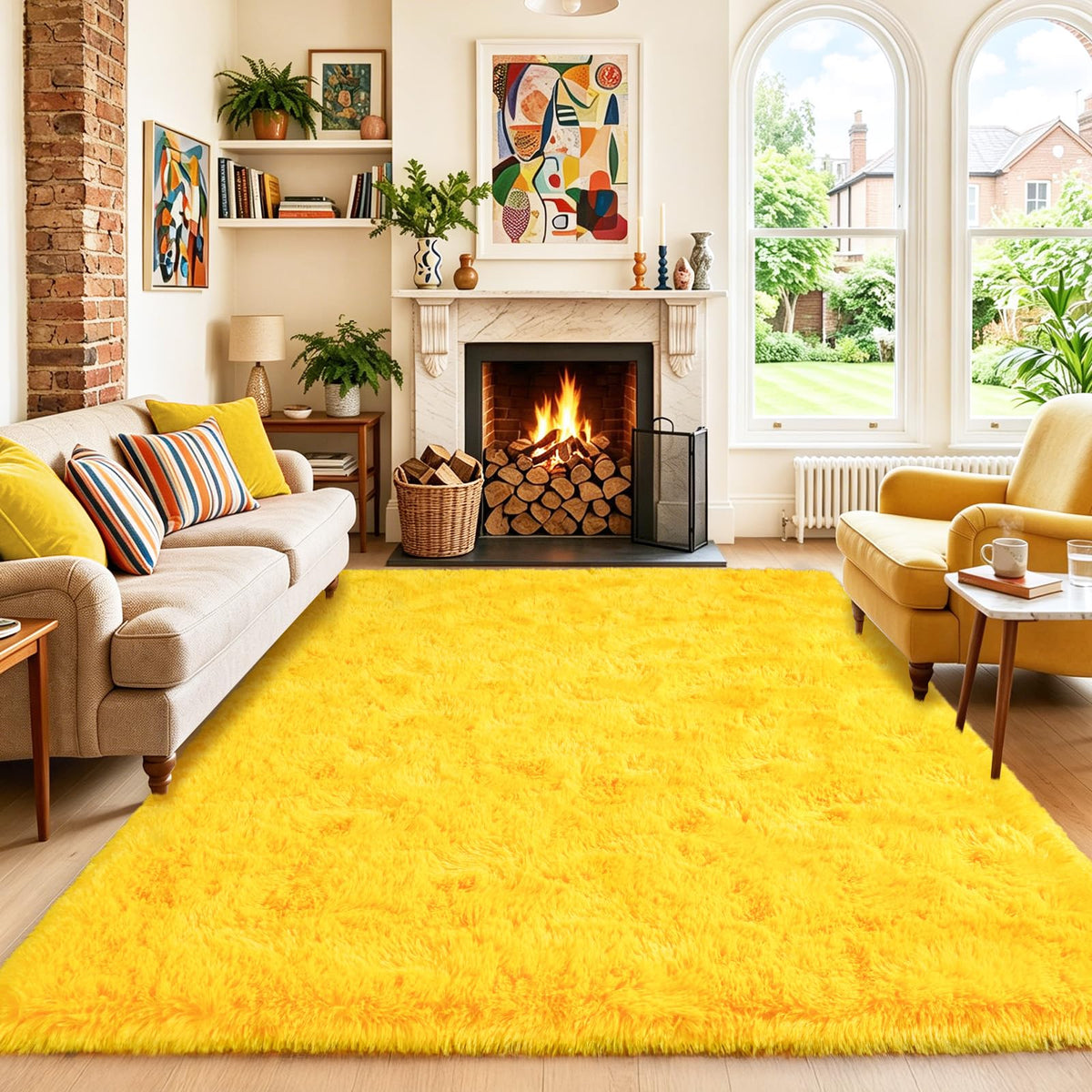 Black Rug for Bedroom, Soft Shaggy Modern Shag 4x6 Area Rugs for Living Room, Upgrade Non-Slip Plush Fluffy Carpet for Kids Boys Girls Room Dorm Home Decor Aesthetic
