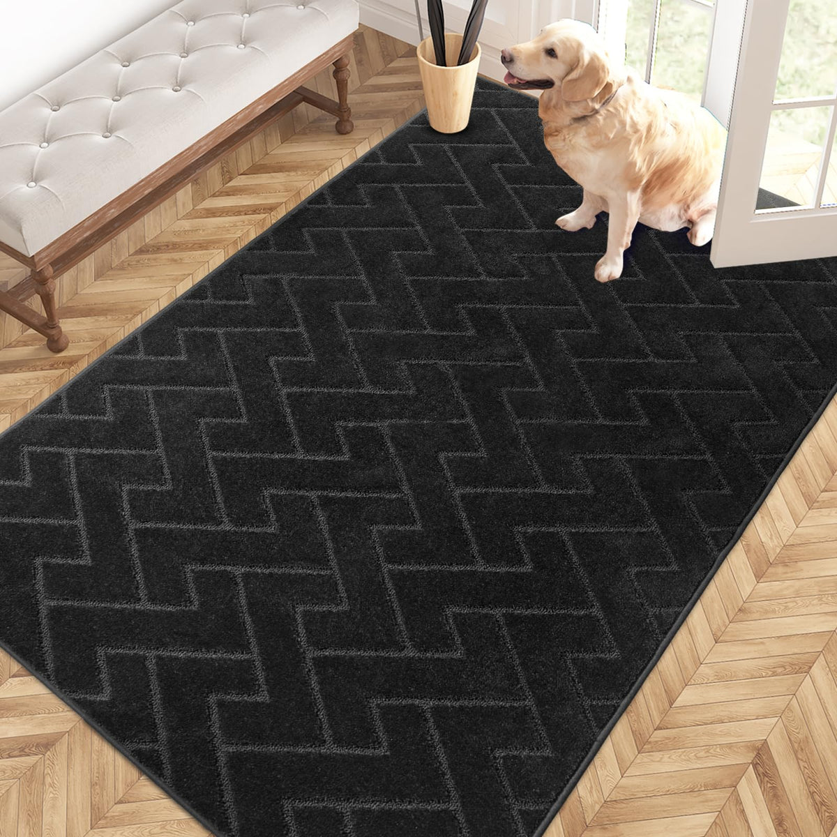 PURRUGS Dirt Trapping Door Mat Indoor Entrance, 20" x 31.5", Grey