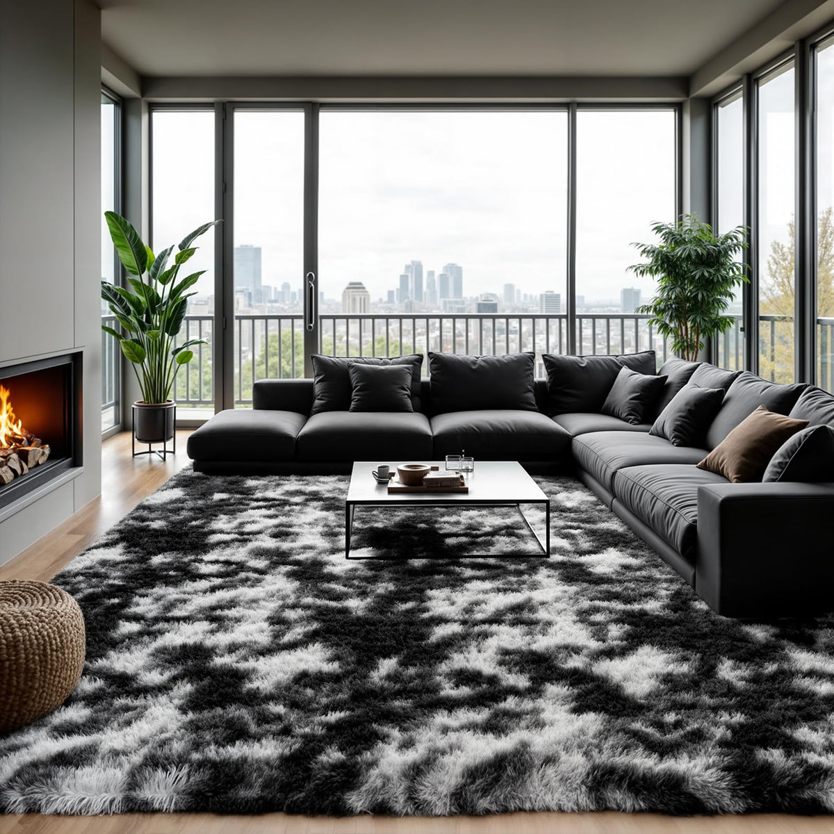 Zentavio Area Rugs for Living Room Grey Rugs for Bedroom 4x6 Carpet Fluffy Furry Soft Shag Aesthetic Plush High Pile Gray Throw Rug for Nursery Kids Room Dorm