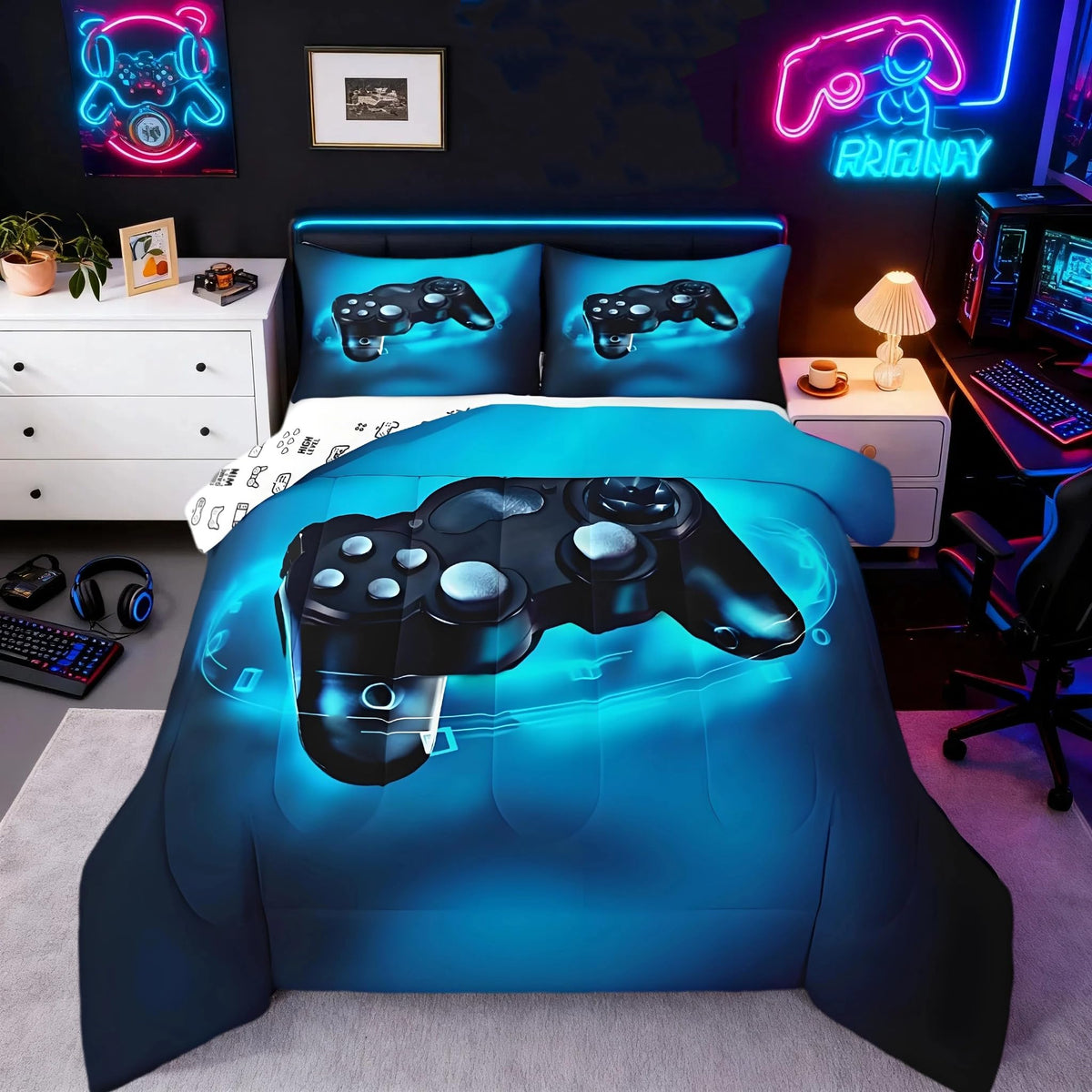 Feelyou Kids Construction Comforter Set Twin Bedding Sets for Boys Toddler Children Cartoon Cars Excavator Tractor Comforter Set Construction Machinery Truck Duvet Set Cars Bed Set with 1 Pillow Case