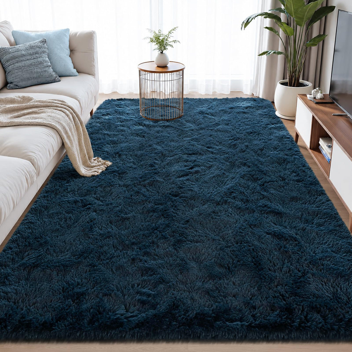 Zentavio Area Rugs for Living Room Grey Rugs for Bedroom 4x6 Carpet Fluffy Furry Soft Shag Aesthetic Plush High Pile Gray Throw Rug for Nursery Kids Room Dorm