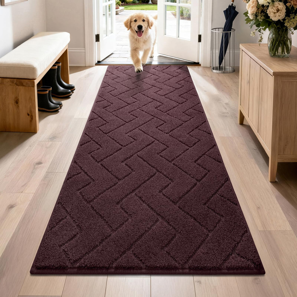 PURRUGS Dirt Trapping Door Mat Indoor Entrance, 20" x 31.5", Grey