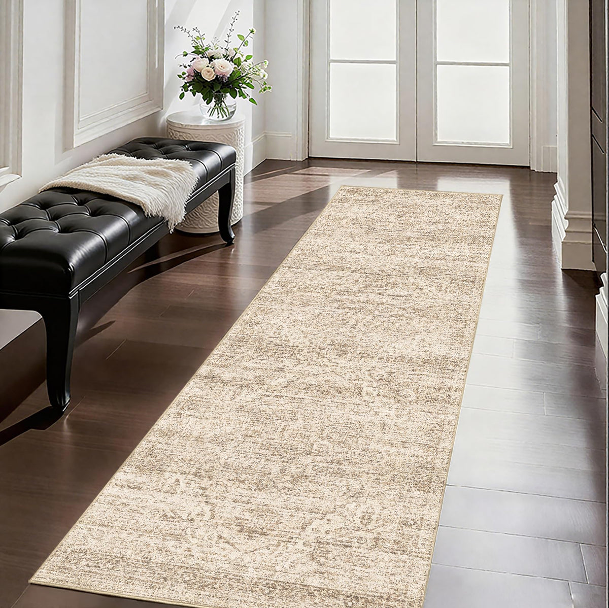 5x7 Area Rugs - Ultra-Thin Washble Rugs,Non-Slip Low Pile Abstract Print Rugs for Living Room,Home Office Decor,Stain Resistant Machine Washable Area Rug