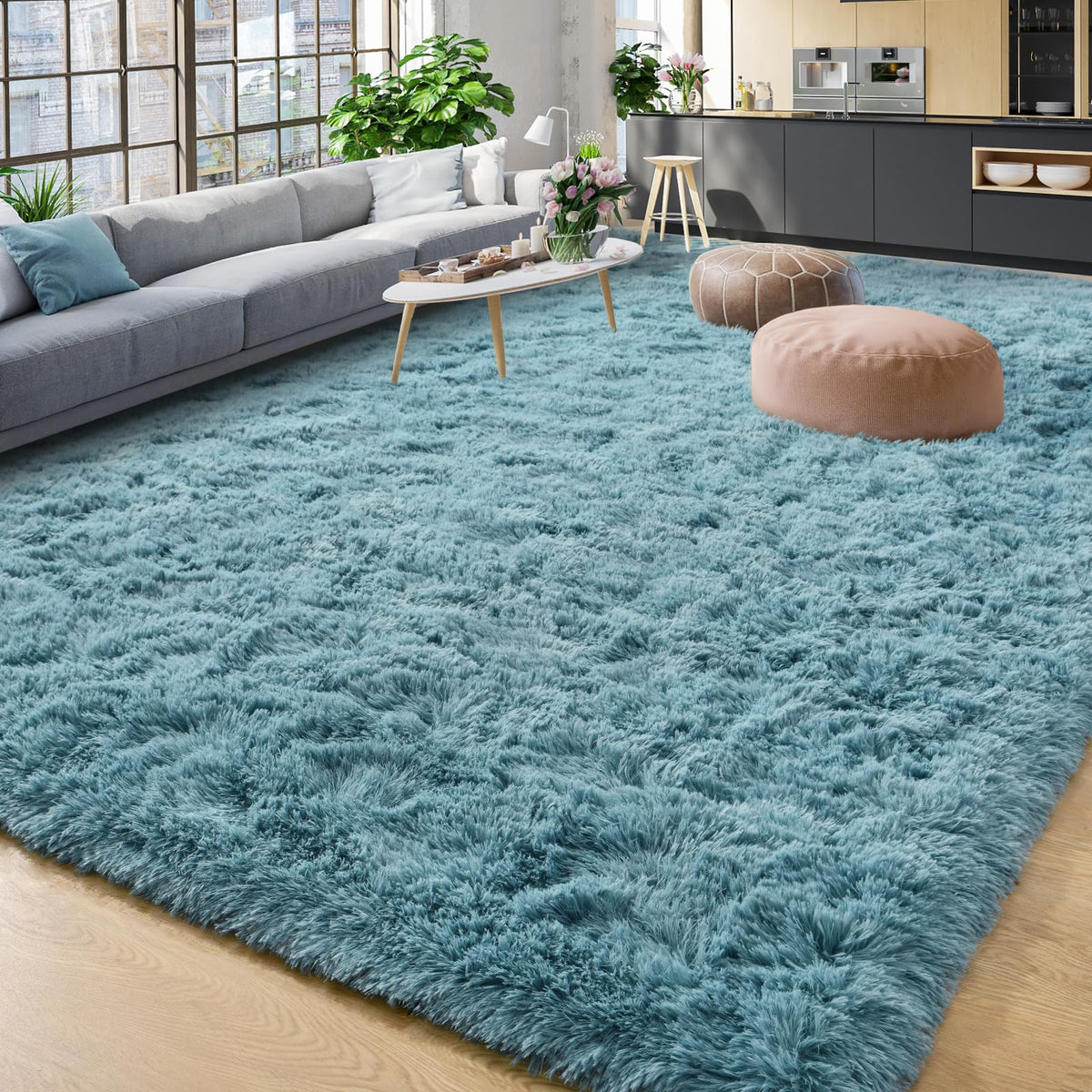 YJ.GWL Shag Runner Rug Non Slip for Bedroom Living Room Soft Small Rugs for Dorm, 2x6 Feet Grey Plush Carpet Runner for Nursery Dorm, Fuzzy Bedside Rug for Kids Boys Girls Room Home Decor