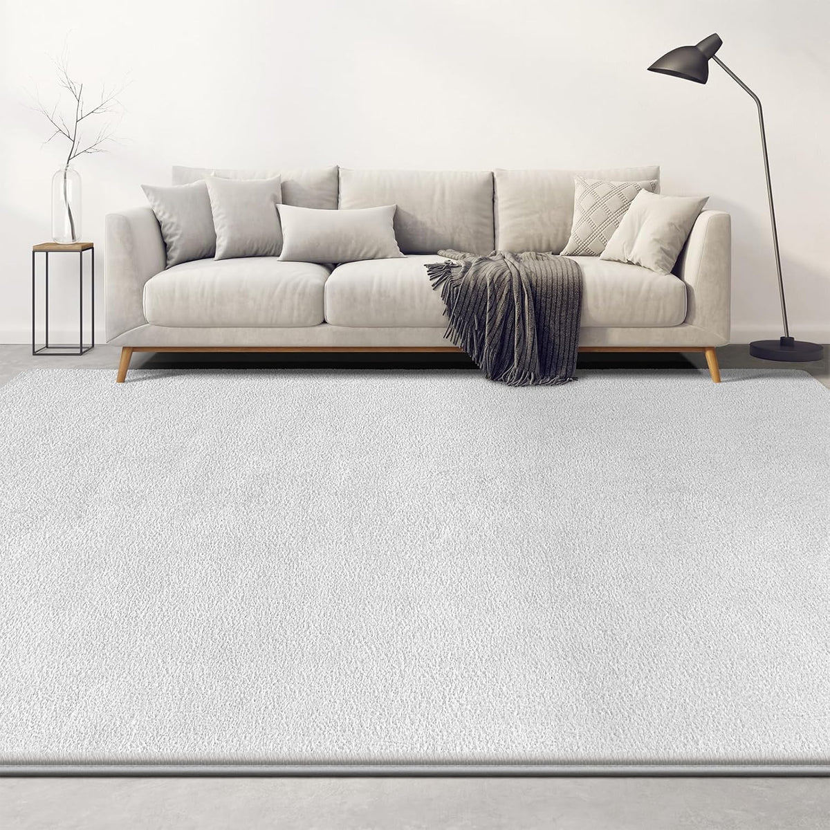 Large Area Rugs for Living Room Bedroom, Minimalist Modern Shag Rug, Soft