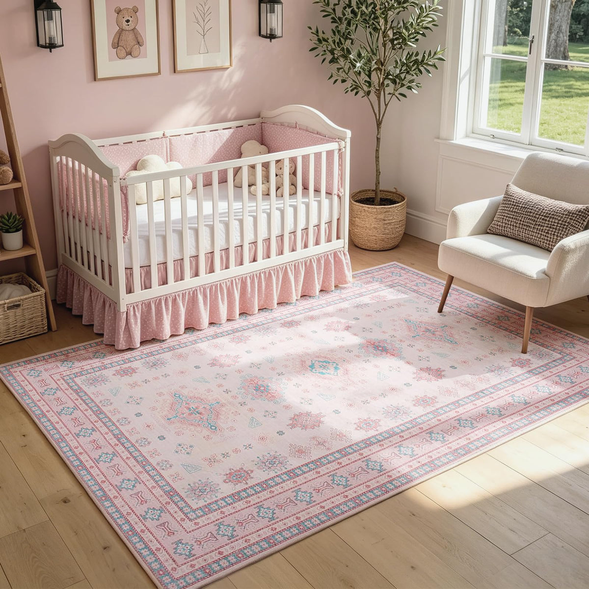 Washable Rugs 8x10 Area Rugs for Living Room,Ultra Soft Faux Wool Retro Carpets,Non Slip Backing,Durable Edge Binding,Stain Resistant,The Large Carpet for Bed Room,Dining Room,Office Decor