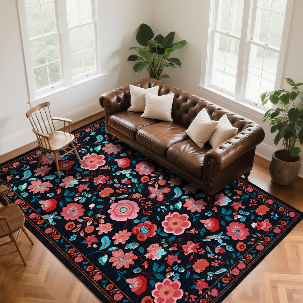 CRYPTOLITE Abstract Area Rug Washable Rug with Non-Slip Backing Low Pile Area Rugs for Living Room,Bedroom,Dining Room,4x6, Gold&Grey