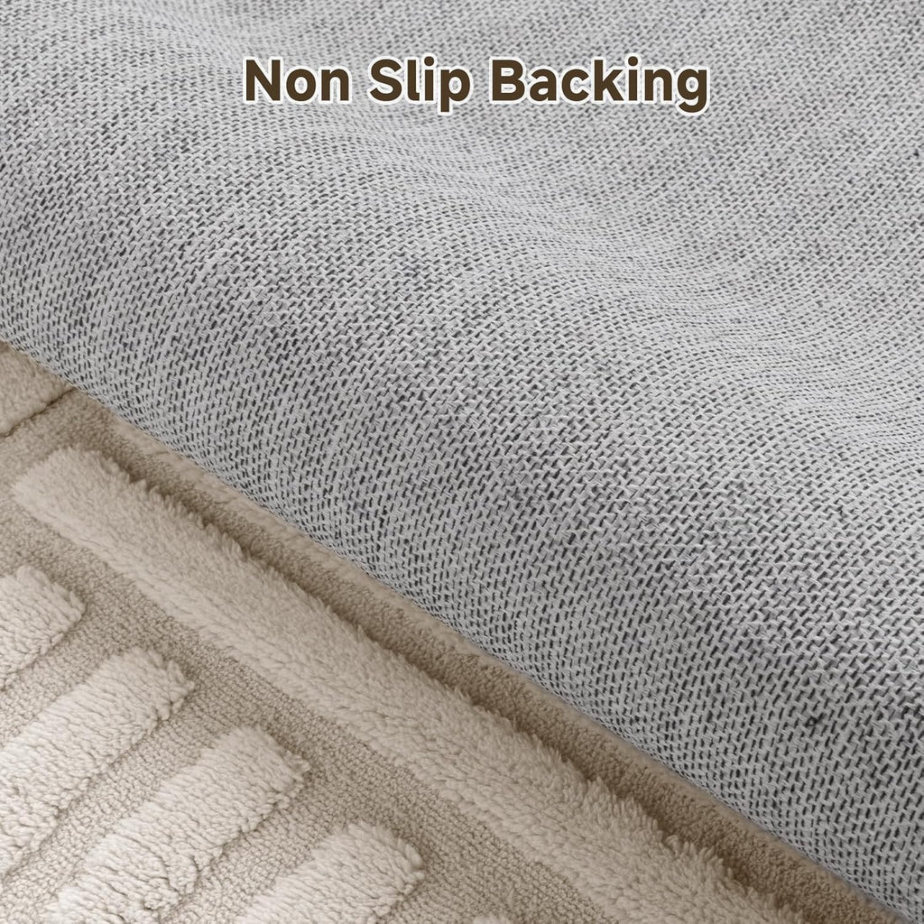 Pauwer 5x7 Area Rug for Living Room, Modern Bedroom Floor Carpet, Beige