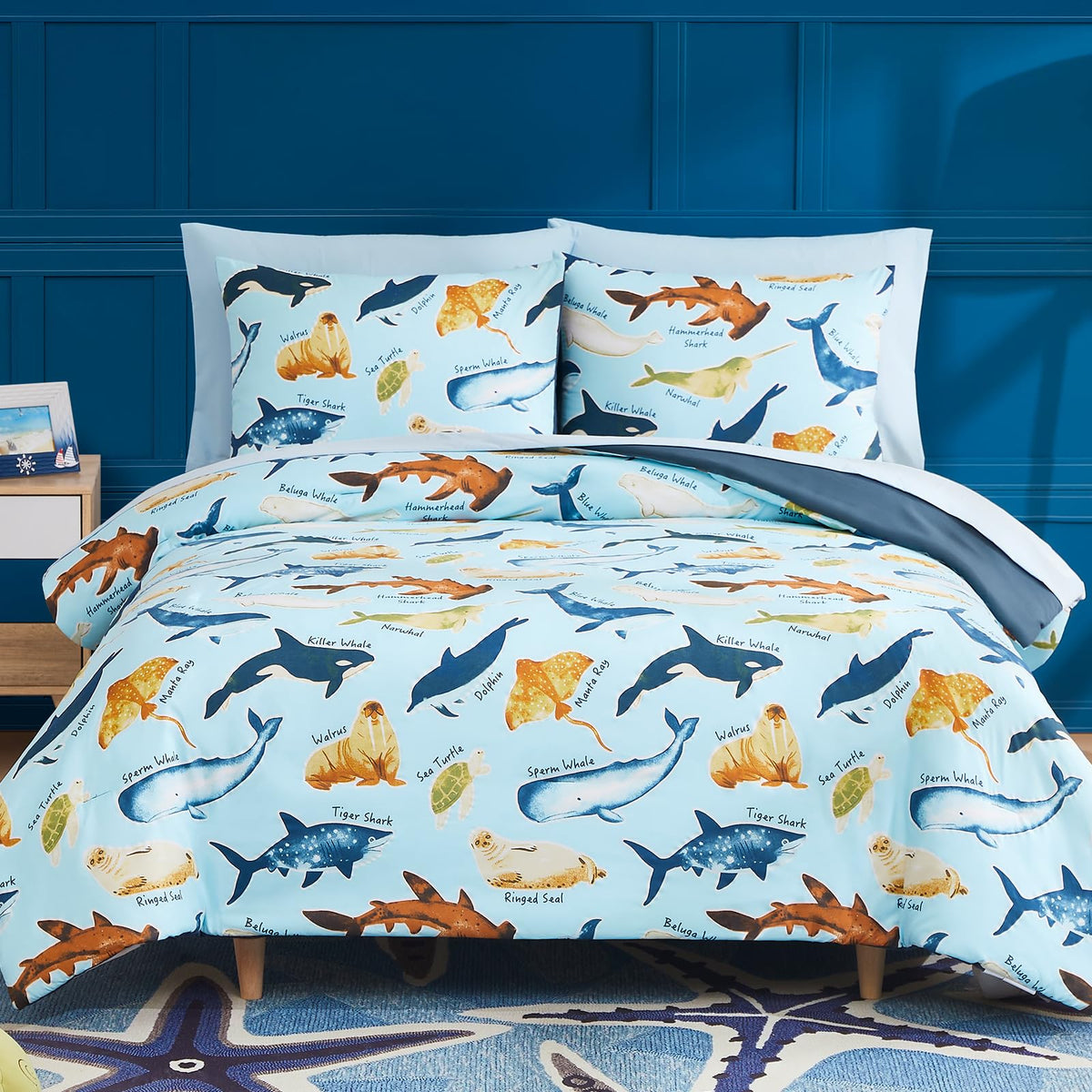Twin Comforter Set for Boys-5 Pieces Ball Glow in the Dark Bedding Set