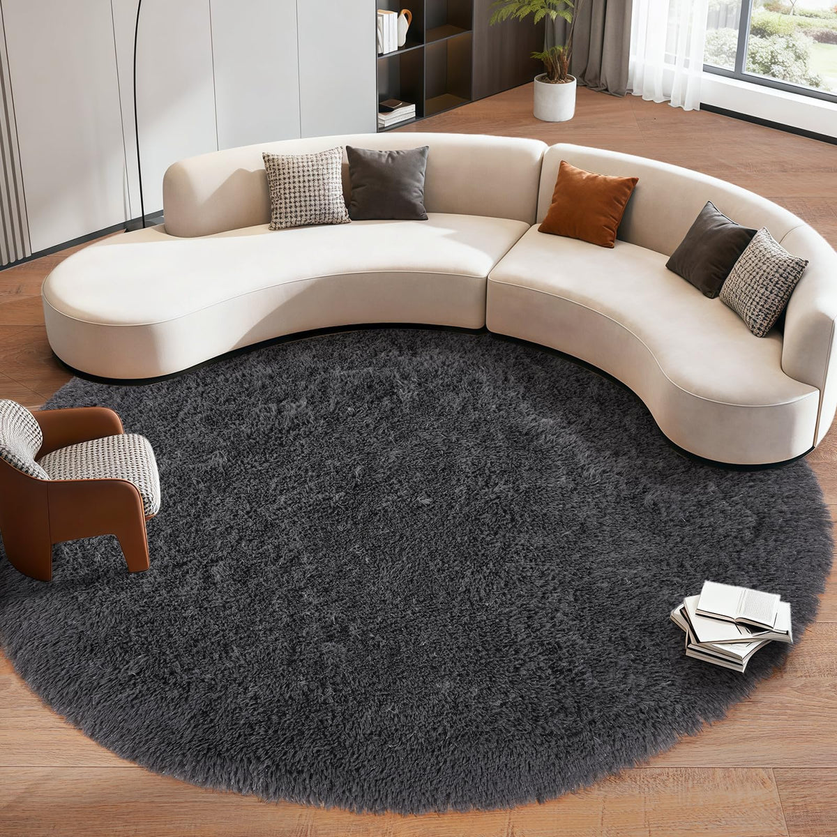 Large Cream White Rugs 5x7, Fluffy Shag Living Room Area Rugs
