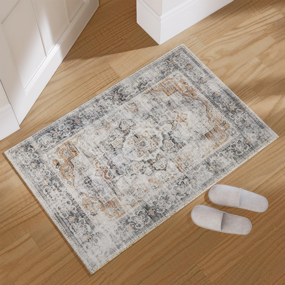 5x7 Area Rug for Living Room: Washable Bedroom Rug Non Slip Low Pile Carpet