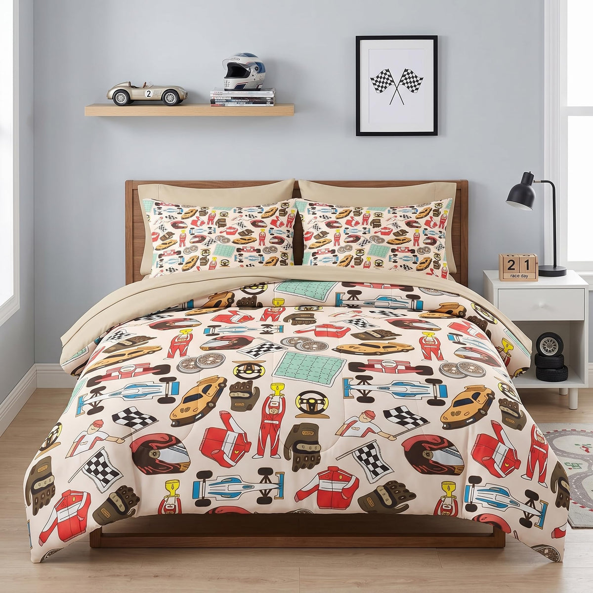 Pamnest Twin Comforter Set for Girls, 5 Pieces Butterfly Bedding Set