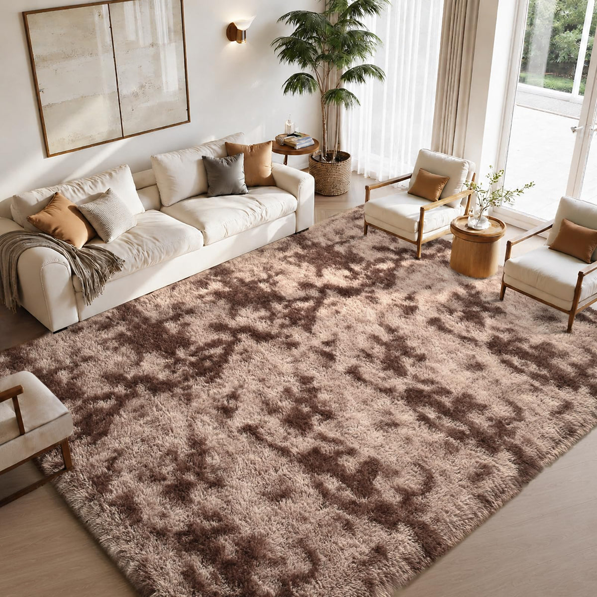 Zentavio Area Rugs for Living Room Grey Rugs for Bedroom 4x6 Carpet Fluffy Furry Soft Shag Aesthetic Plush High Pile Gray Throw Rug for Nursery Kids Room Dorm