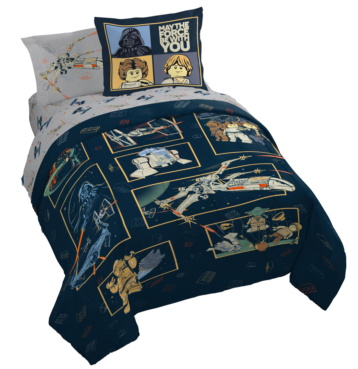 Jay Franco Kids Comforter Set Includes Sheets and Pillow Covers - Soft and Cozy Bed Set for Stylish Room Decor, Official Licensed Bedding, Grey - Toy Story, 7 Piece Full