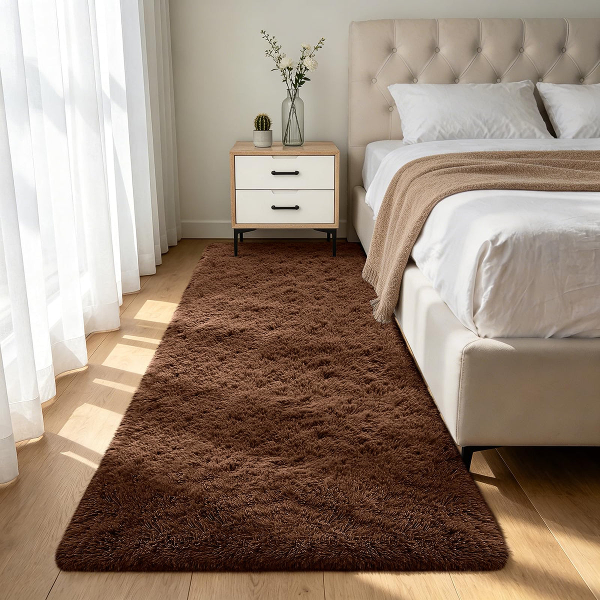 Shag Area Rugs for Bedroom Living Room,4X6 Ultra Soft Fluffy Area Rugs for Dorm,Indoor Carpet Plush Rugs for Home Decor,Tie-Dye Grey
