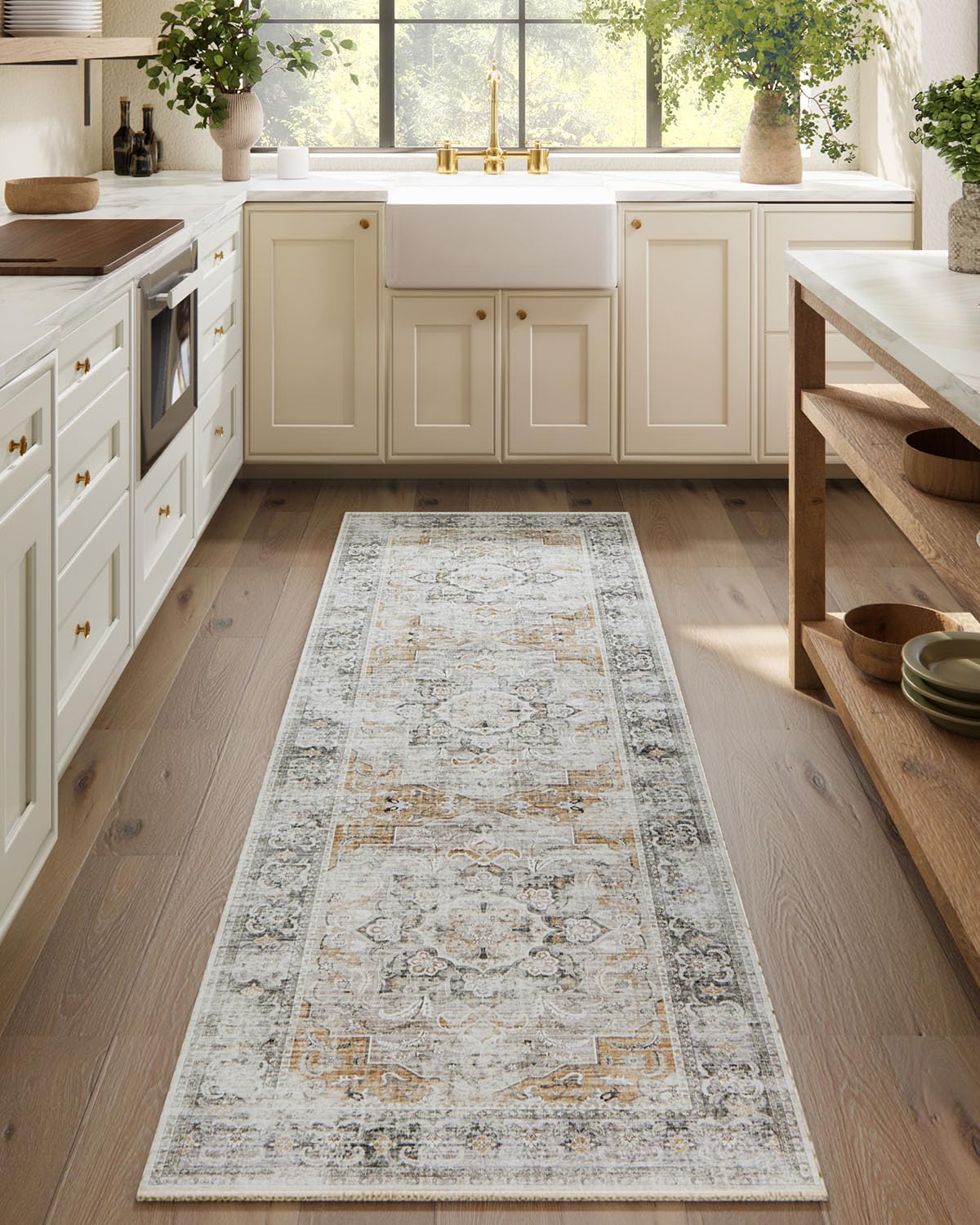 5x7 Area Rug for Living Room: Washable Bedroom Rug Non Slip Low Pile Carpet