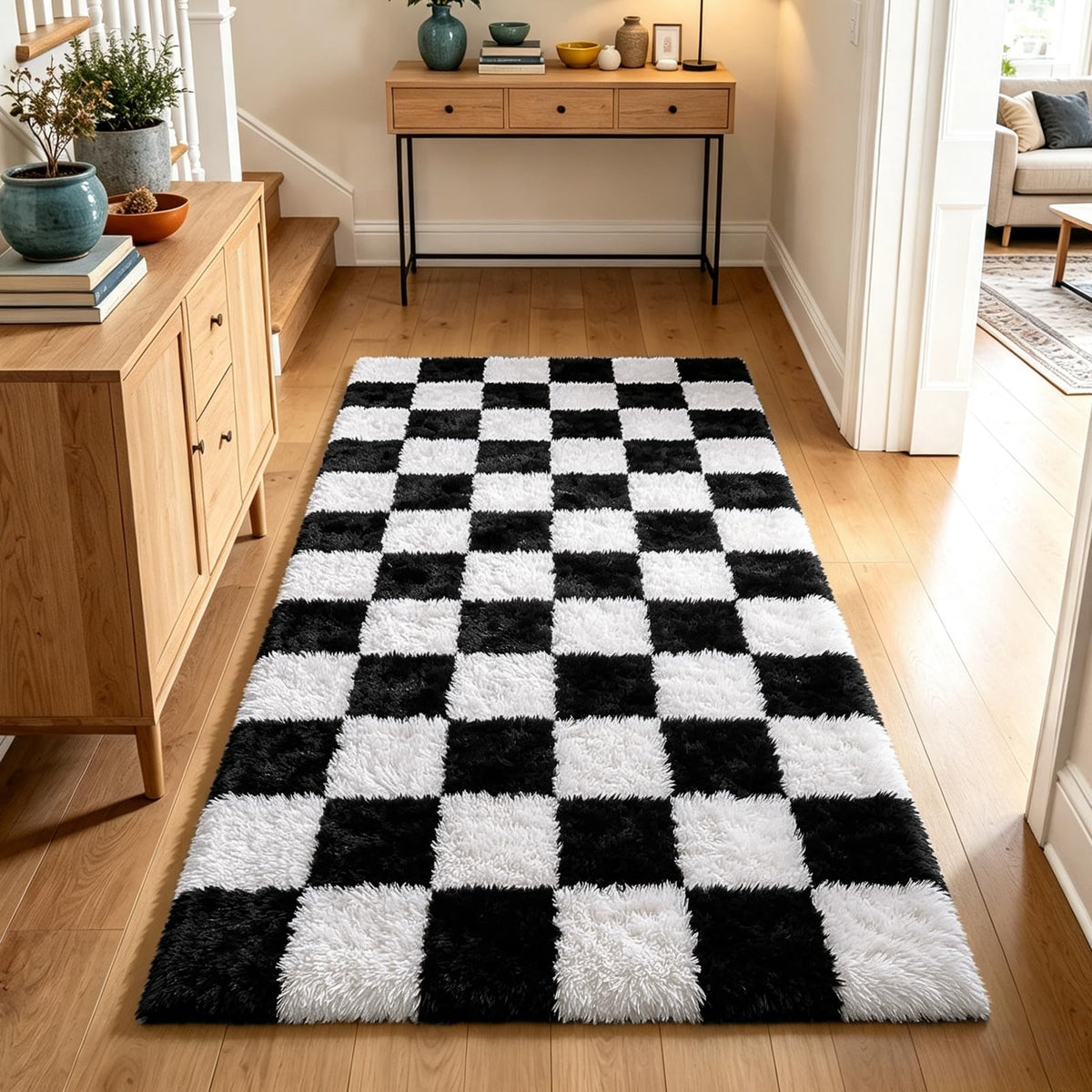 4x6 Beige Rug for Bedroom, Fluffy Shag Area Rug Small Rug Bedroom Carpet
