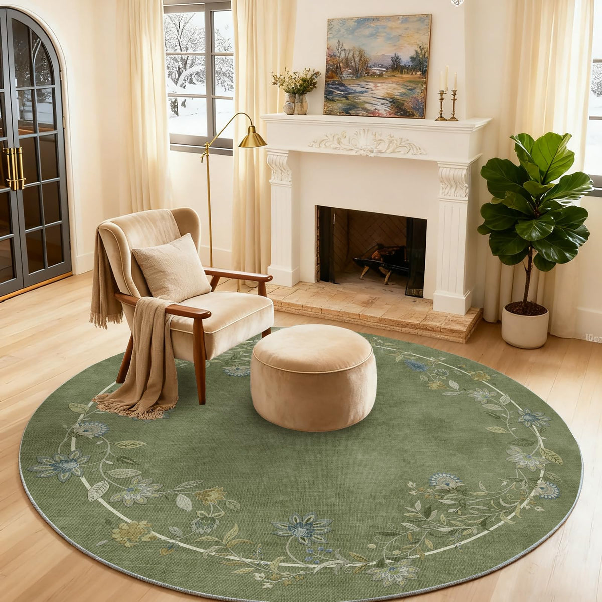 5x7 Area Rug for Living Room: Washable Bedroom Rug Non Slip Low Pile Carpet
