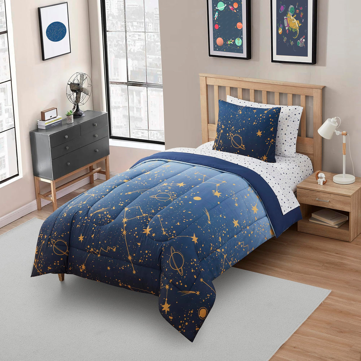 Kids Bedding Set Bed in a Bag for Boys and Girls Toddlers Printed Sheet Set and Comforter, Twin, Fairytale Princess
