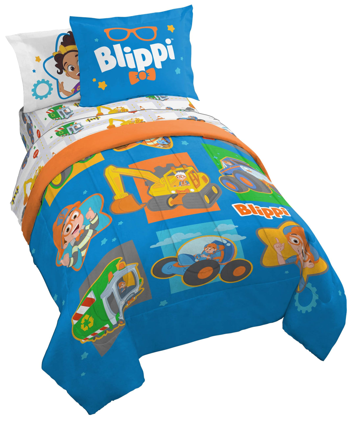 Jay Franco Kids Comforter Set Includes Sheets and Pillow Cover - Soft and Cozy Bed Set for Stylish Room Decor, Blue - Toy Story, 7 Piece Full