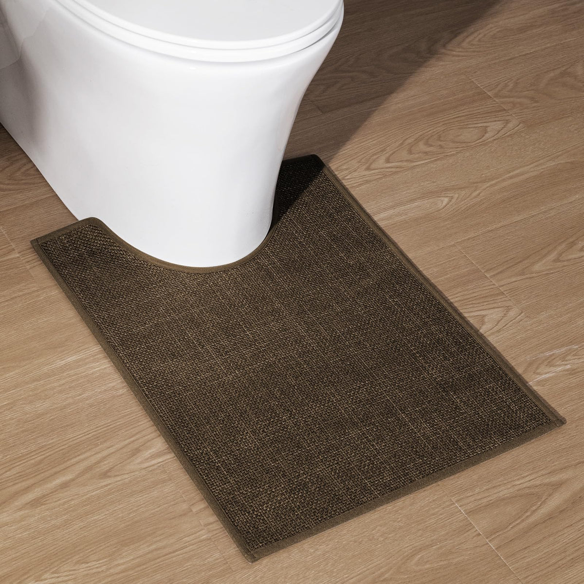 chakme Bathroom Rugs Mat 24x17, Ultra Thin Non Slip Bath Mat Small Quick Dry Absorbent Bath Mat for Bathroom Floor, (Dark Beige, 24"x17")