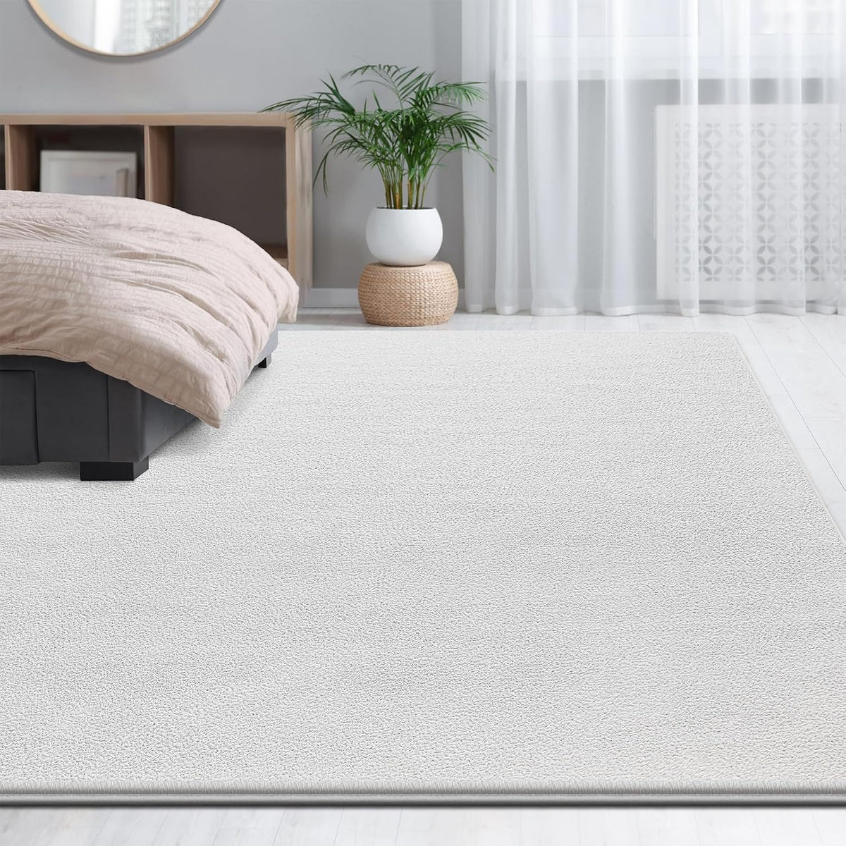Large Area Rugs for Living Room Bedroom, Minimalist Modern Shag Rug, Soft