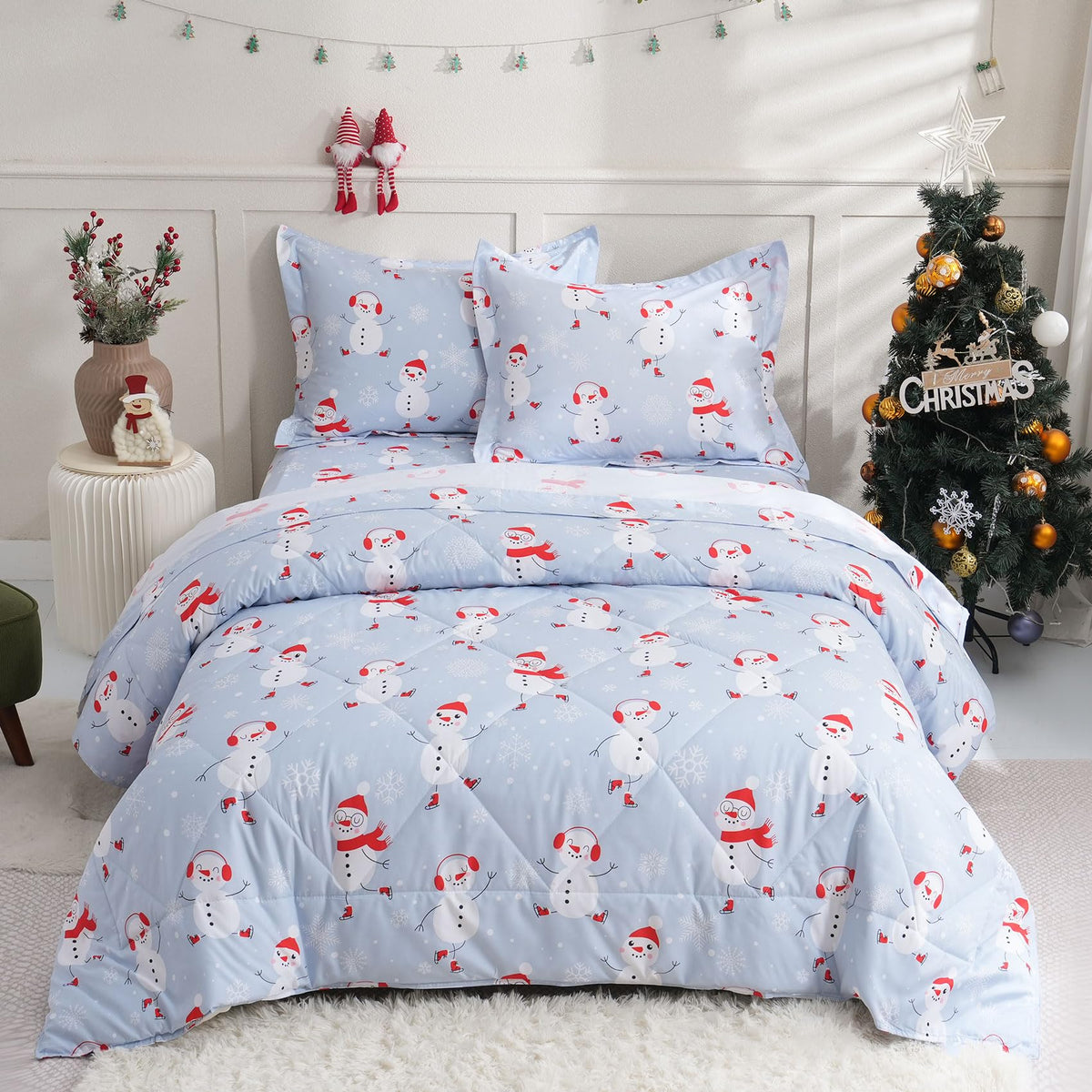 JSD Green Forest Animal Kids Comforter Set Twin Size