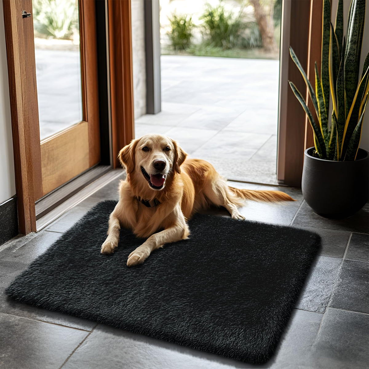 5x8 Shag Area Rug for Bedroom,Grey and Black Fluffy Rugs for Living Room