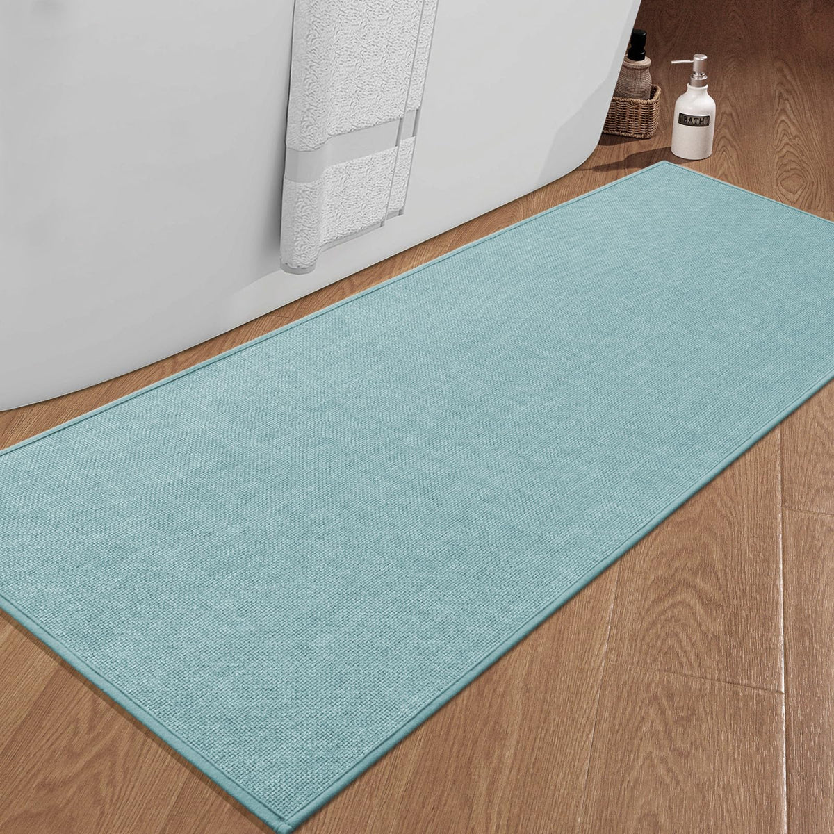 chakme Bathroom Rugs Mat 24x17, Ultra Thin Non Slip Bath Mat Small Quick Dry Absorbent Bath Mat for Bathroom Floor, (Dark Beige, 24"x17")