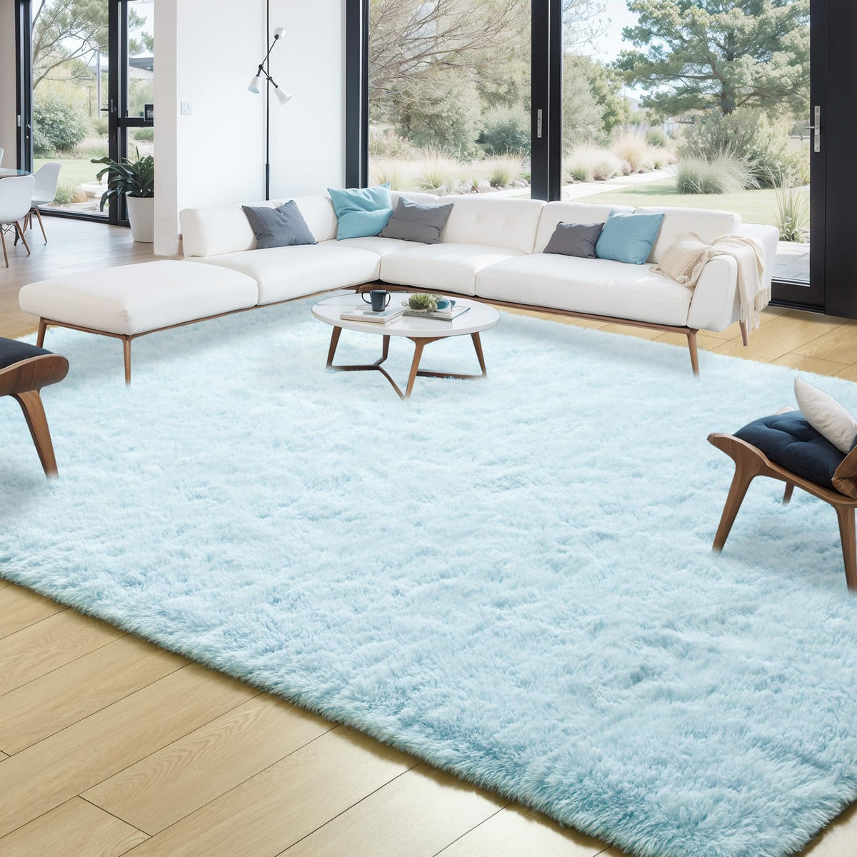 Merelax Soft Area Rug for Livingroom Bedroom, Machine Washable 4x6 Black Rugs Fluffy Shaggy Bedside Rug, Non Slip Indoor Carpet for Nursery Kids Room Home Decor Aesthetic
