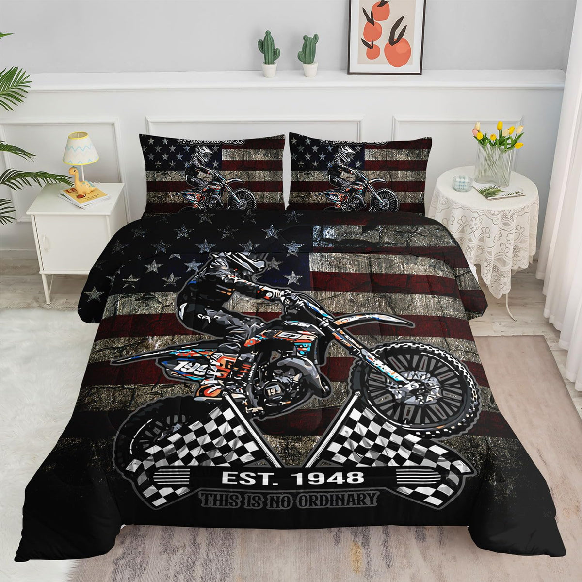 Kids Comforter Set Farm Theme Printed Pattern Bedding Set with 1 Comforter and 2 Pillowcases for Girls Boys Bedroom All Season(Farm Theme01 Twin)