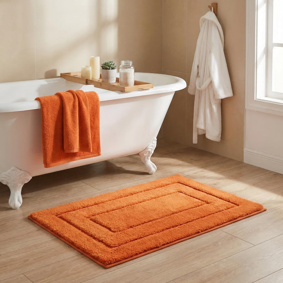 GRANNY SAYS Gray Bathroom Rug 16" x 24", Non-Slip Microfiber Bath Mat