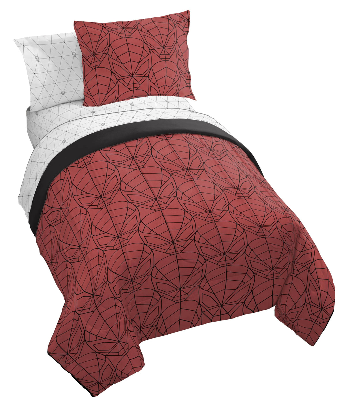 Marvel Spiderman Full Comforter Set 7 Piece Bedding for Boys, Blue
