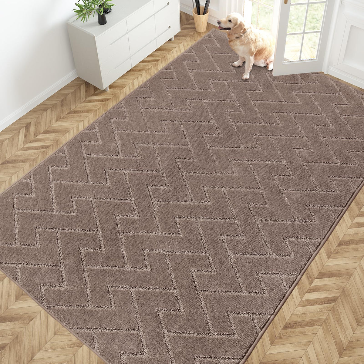PURRUGS Dirt Trapping Door Mat Indoor Entrance, 20" x 31.5", Grey