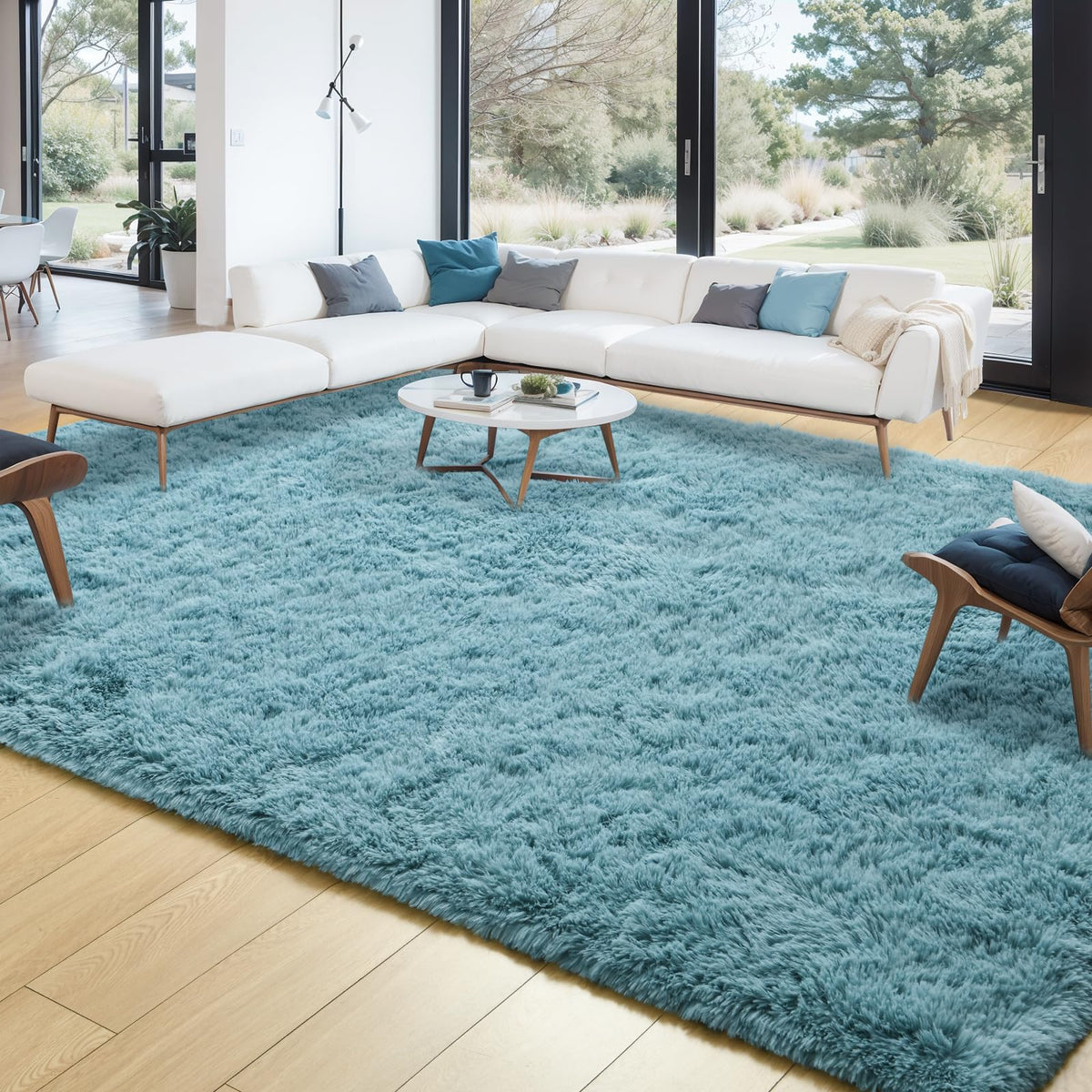 Merelax Soft Area Rug for Livingroom Bedroom, Machine Washable 4x6 Black Rugs Fluffy Shaggy Bedside Rug, Non Slip Indoor Carpet for Nursery Kids Room Home Decor Aesthetic