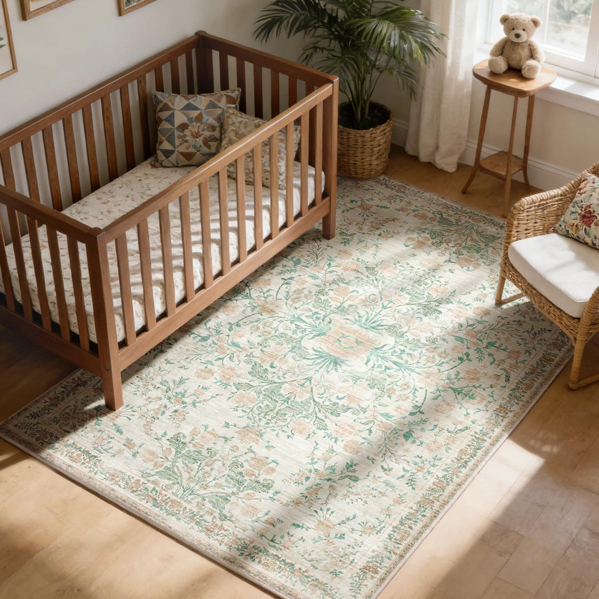 Washable Rugs 8x10 Area Rugs for Living Room,Ultra Soft Faux Wool Retro Carpets,Non Slip Backing,Durable Edge Binding,Stain Resistant,The Large Carpet for Bed Room,Dining Room,Office Decor