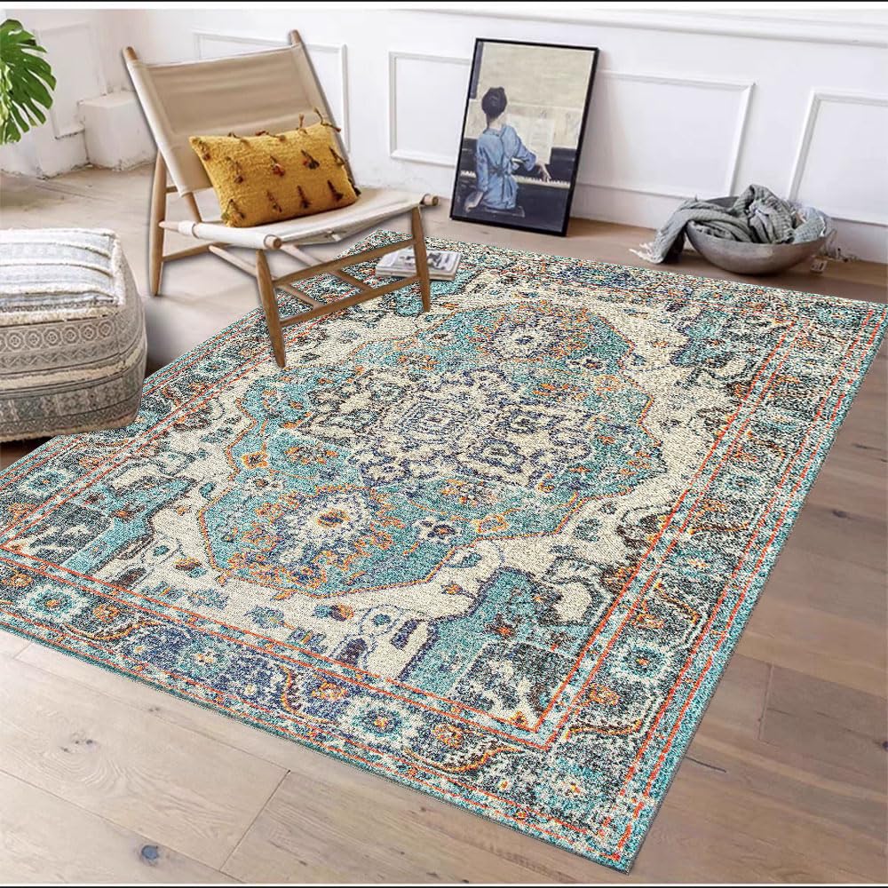 1.6x2.6 Small Area Rug, Washable Non-Slip for Entryway Green
