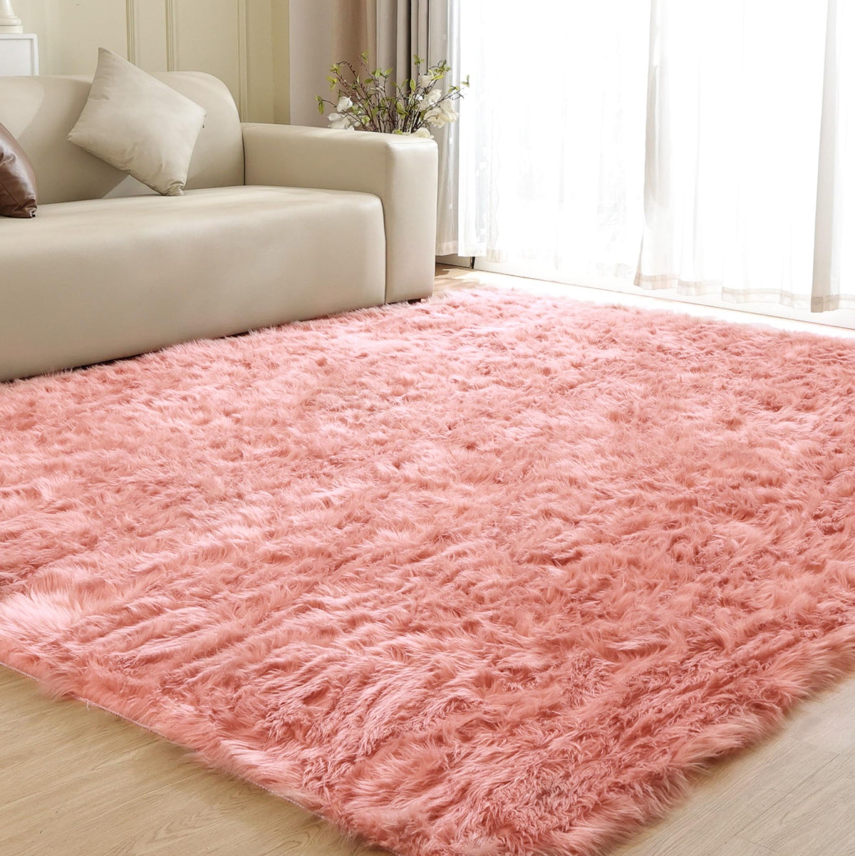 ORINOVA White Faux Sheepskin Fuzzy Fur Rugs for Bedroom Small Machine Washable Fluffy Area Rugs for Living Room 2x4 Shag Nursery Rug