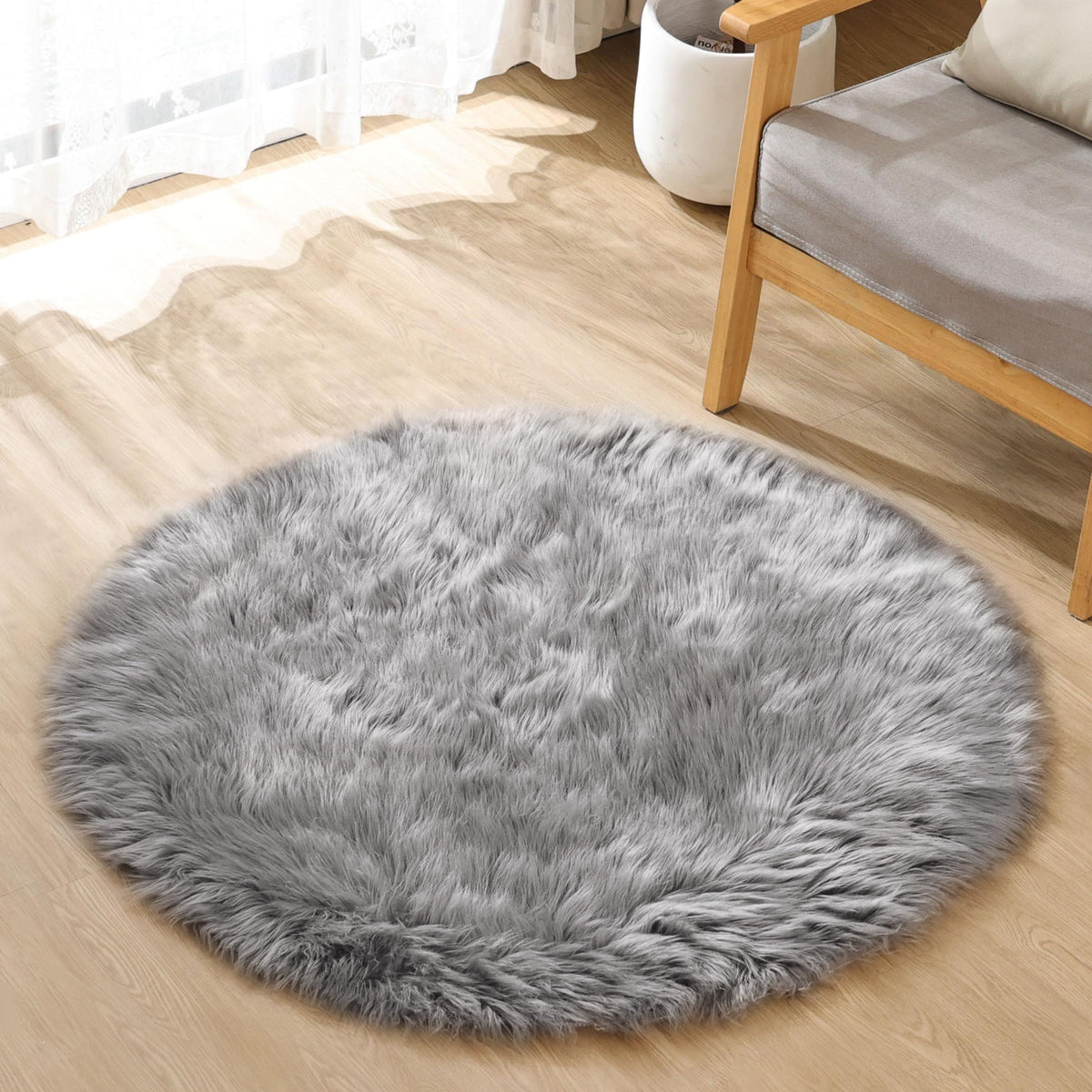 ORINOVA White Faux Sheepskin Fuzzy Fur Rugs for Bedroom Small Machine Washable Fluffy Area Rugs for Living Room 2x4 Shag Nursery Rug