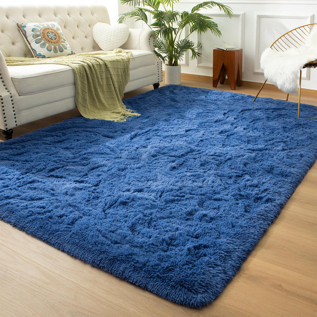 Andecor Soft Fluffy Bedroom Rugs, 4 x 6 Feet Indoor Shaggy Plush Area Rug for Boys Girls Kids Baby College Dorm Living Room Home Decor Floor Carpet, Grey