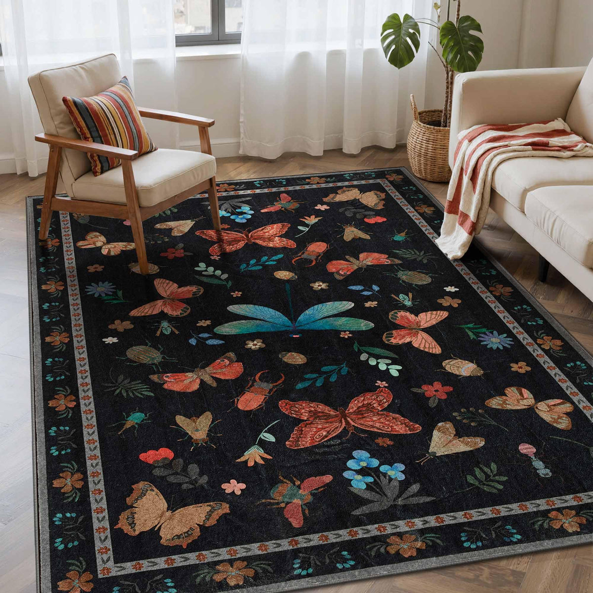 Rugxara Grey 5x7 Area Rugs for Bedroom & Living Room