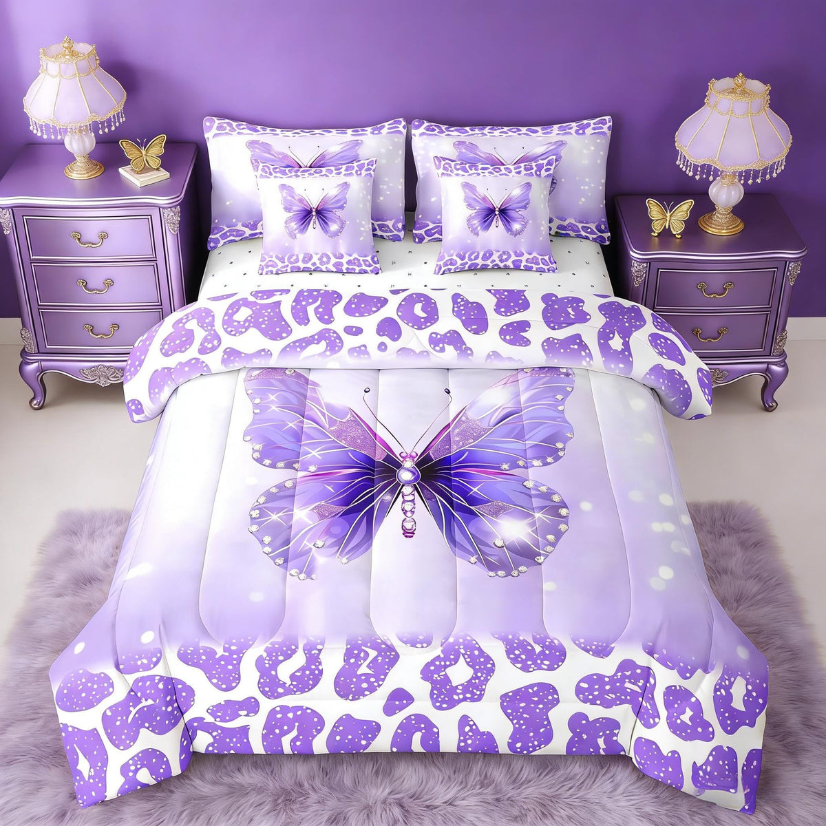 Feelyou Kids Pink Bowknot Bed in A Bag Twin Size, Personalized Initial A Comforter Set with Sheets Princess Glitter 7 Pieces Bedding Set Boys Girls Bow Alphabet Teens Bed Set Bedroom Decor 7Pcs