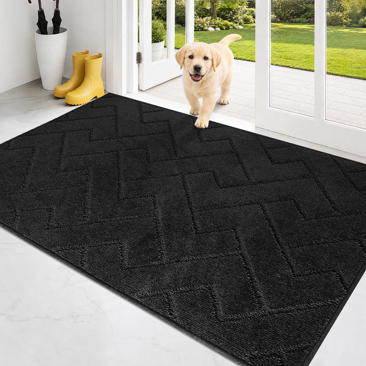 PURRUGS Dirt Trapping Door Mat Indoor Entrance, 20" x 31.5", Grey